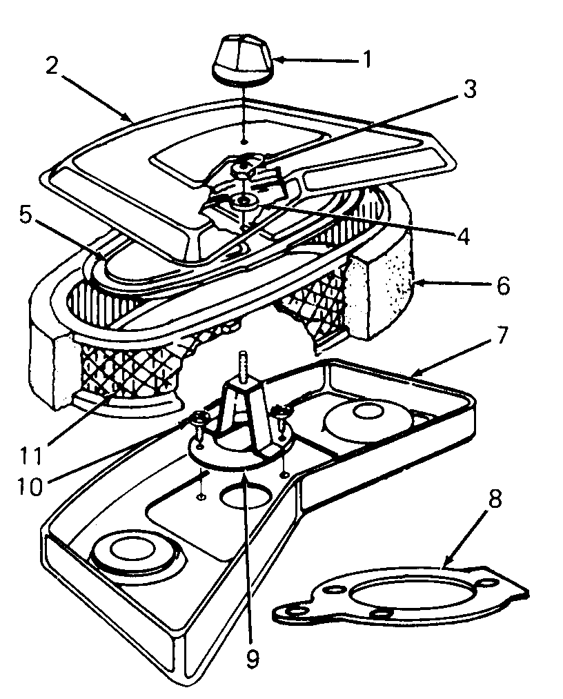 Air Cleaner Diagram and Parts List for 1610 0350042U-135393100-135393399-136393100 Cub Cadet Lawn Tractor